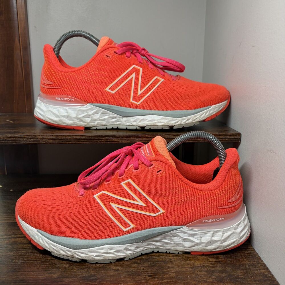 New Balance Fresh Foam 880v11 W880R11 Orange Pink Running Shoes Womens 9